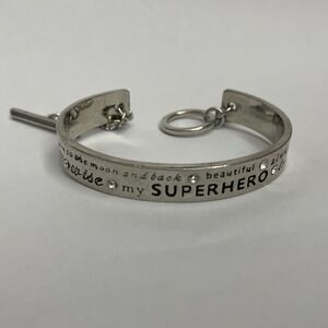 Silver-toe Bangle Bracelet Superhero Beautiful Love‎ You Always Strong
